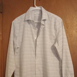 Calvin Klein Mens Dress Shirt Non Iron Stretch Slim Fit Check